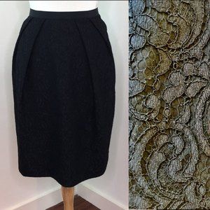 Zara Black Lace Brocade A Line Skirt - Size Small